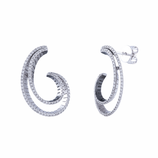 Swirled Diamond Earrings