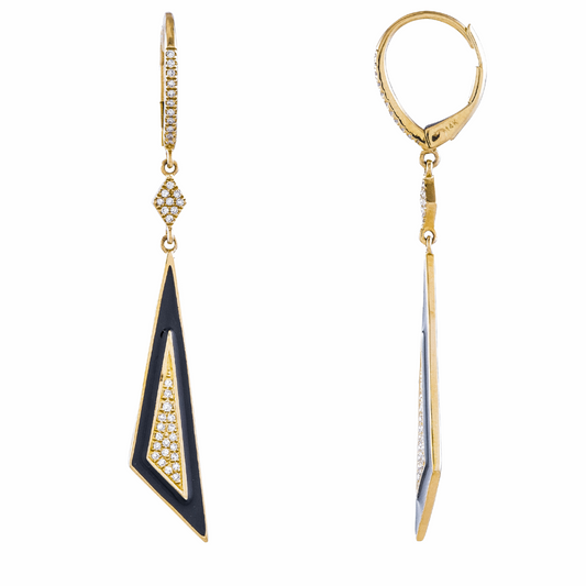 Sophisticated Triangle Diamond Earrings